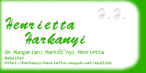 henrietta harkanyi business card